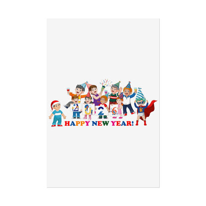 Rolled Posters - Happy new year from super kiddo - [[{"value":"Wonderwear Kid"}]]
