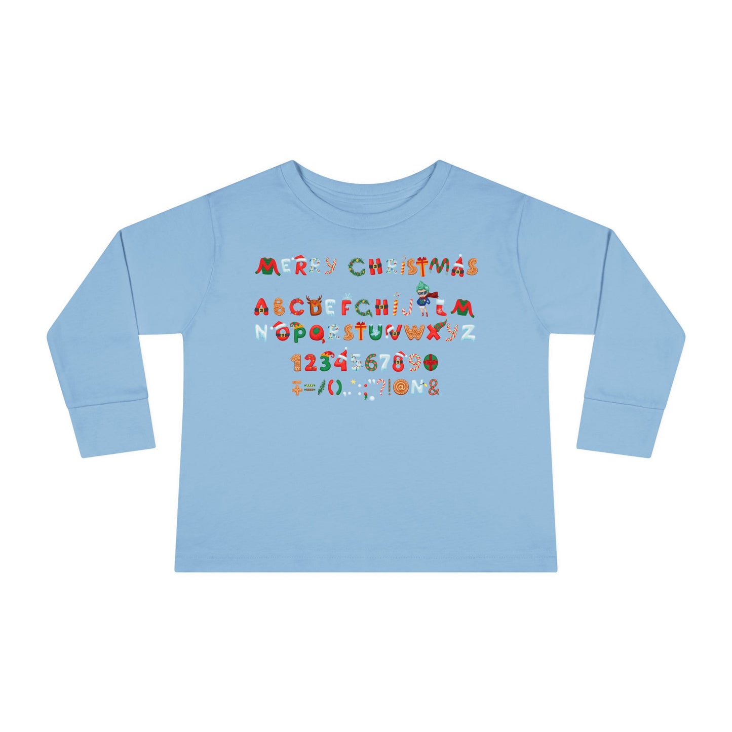 Toddler Long Sleeve Tee - Christmas alphabet - [[{"value":"Wonderwear Kid"}]]