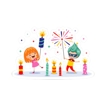 Kiss-Cut Stickers - Super kiddo lighting fireworks - [[{"value":"Wonderwear Kid"}]]