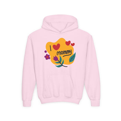 Youth Heavy Blend Hooded Sweatshirt - I love you mommy Printify