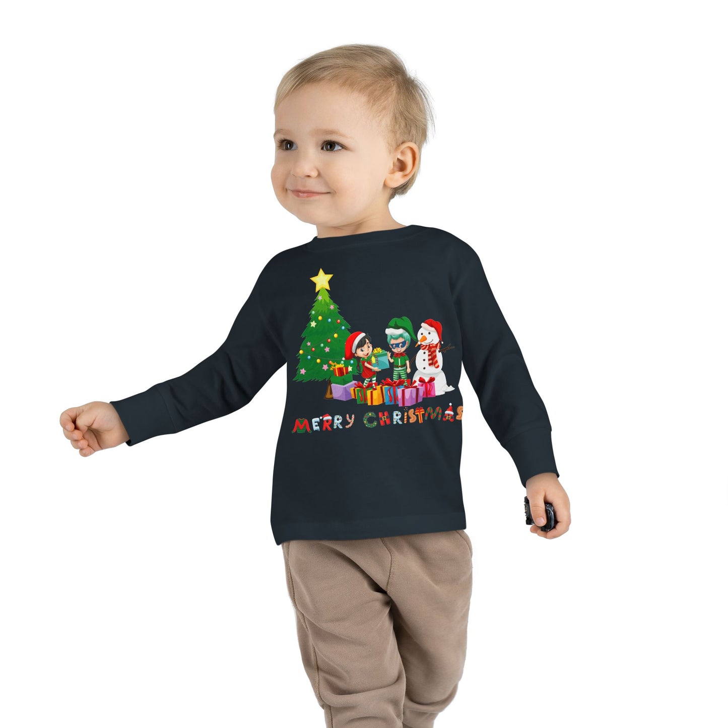 Toddler Long Sleeve Tee - Super kiddo preparing gifts - [[{"value":"Wonderwear Kid"}]]
