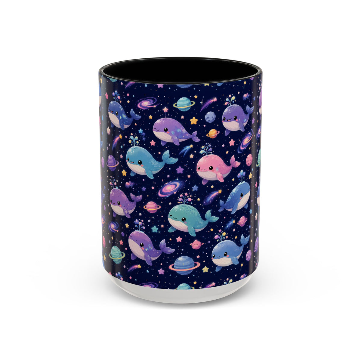 Accent Coffee Mug  (11/15 oz) - Cosmic Whale Adventure