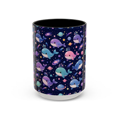 Accent Coffee Mug  (11/15 oz) - Cosmic Whale Adventure