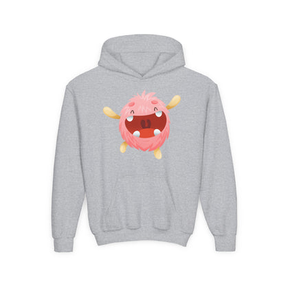 Youth Heavy Blend Hooded Sweatshirt - Baby pink monster Printify