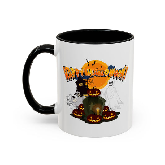Accent Coffee Mug - Happy holloween - cemetery