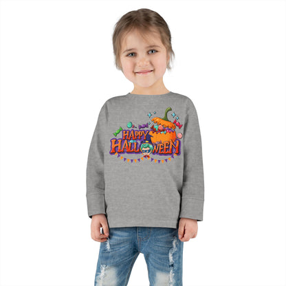 Toddler Long Sleeve Tee - Happy halloween banner Printify