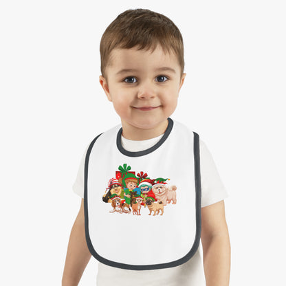 Baby Bib - Christmas with super kiddo pet friends without text - [[{"value":"Wonderwear Kid"}]]