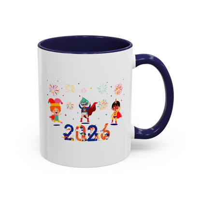 Accent Coffee Mug - Super kiddo and other hero - [[{"value":"Wonderwear Kid"}]]