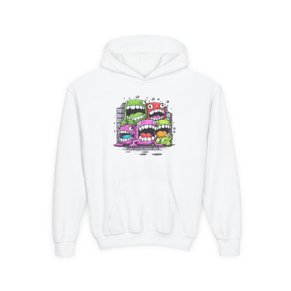Youth Heavy Blend Hooded Sweatshirt - Cool monster character Printify