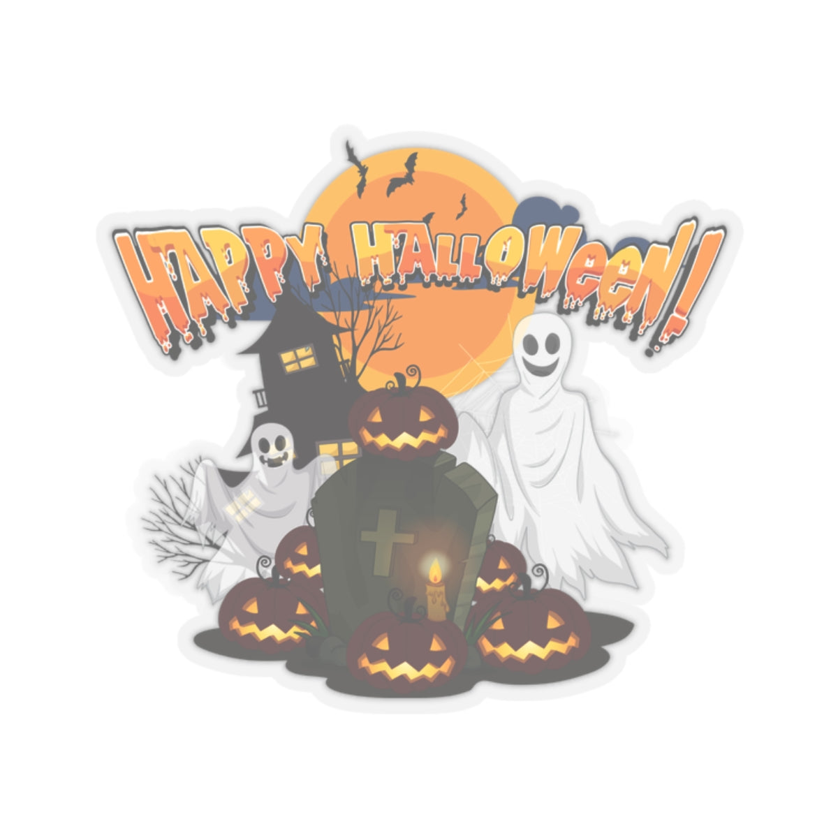 Kiss-Cut Stickers - Happy holloween - cemetery - [[{"value":"Wonderwear Kid"}]]