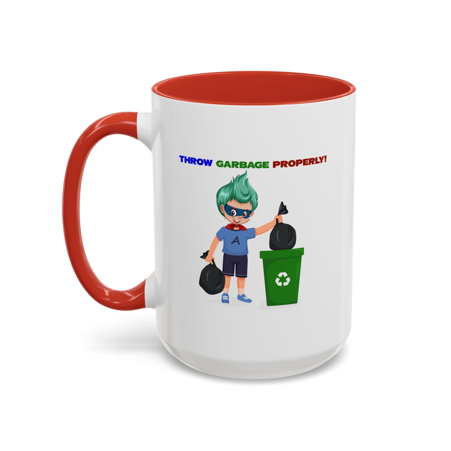 Accent Coffee Mug - Super kiddo taking trash out