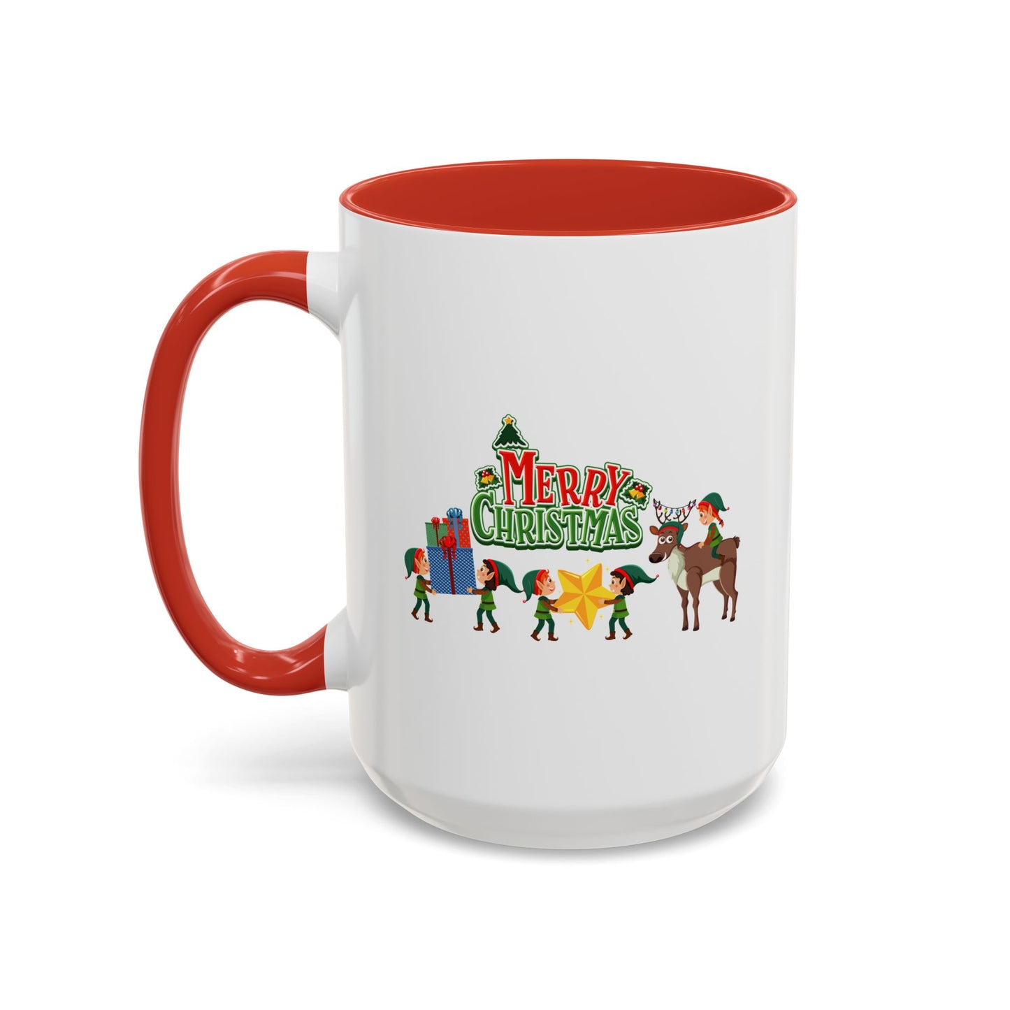Accent Coffee Mug - Merry christmas and reindeer
