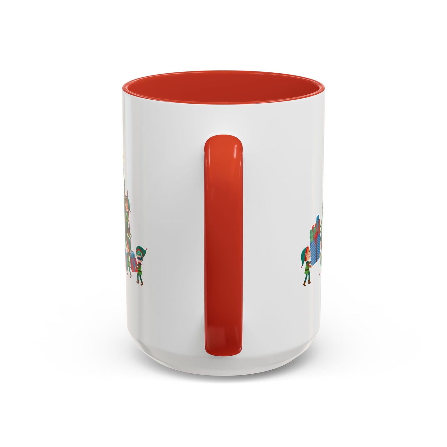 Accent Coffee Mug - Super kiddo putting gifts on christmas tree