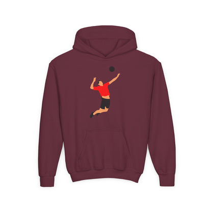 Youth Heavy Blend Hooded Sweatshirt - Volleyball Printify