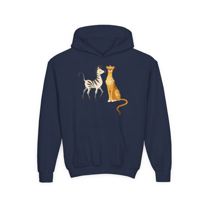 Youth Heavy Blend Hooded Sweatshirt - The Zebra and Tiger Printify