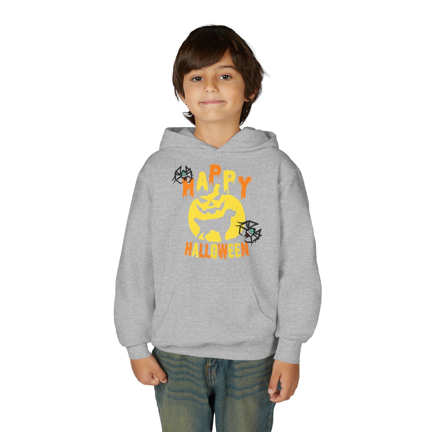 Youth Heavy Blend Hooded Sweatshirt - Happy holloween