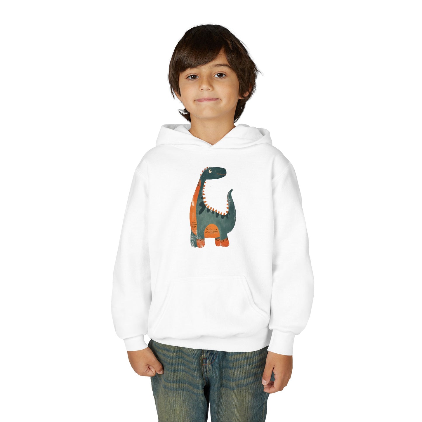 Youth Heavy Blend Hooded Sweatshirt - Whimsical Dinosaur