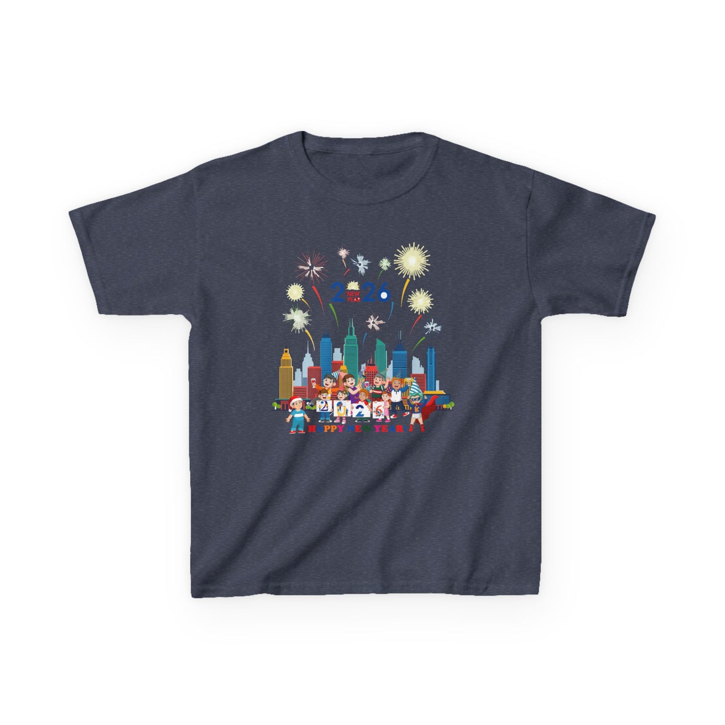 Kids Heavy Cotton™ Tee - Happy new year with fireworks - [[{"value":"Wonderwear Kid"}]]