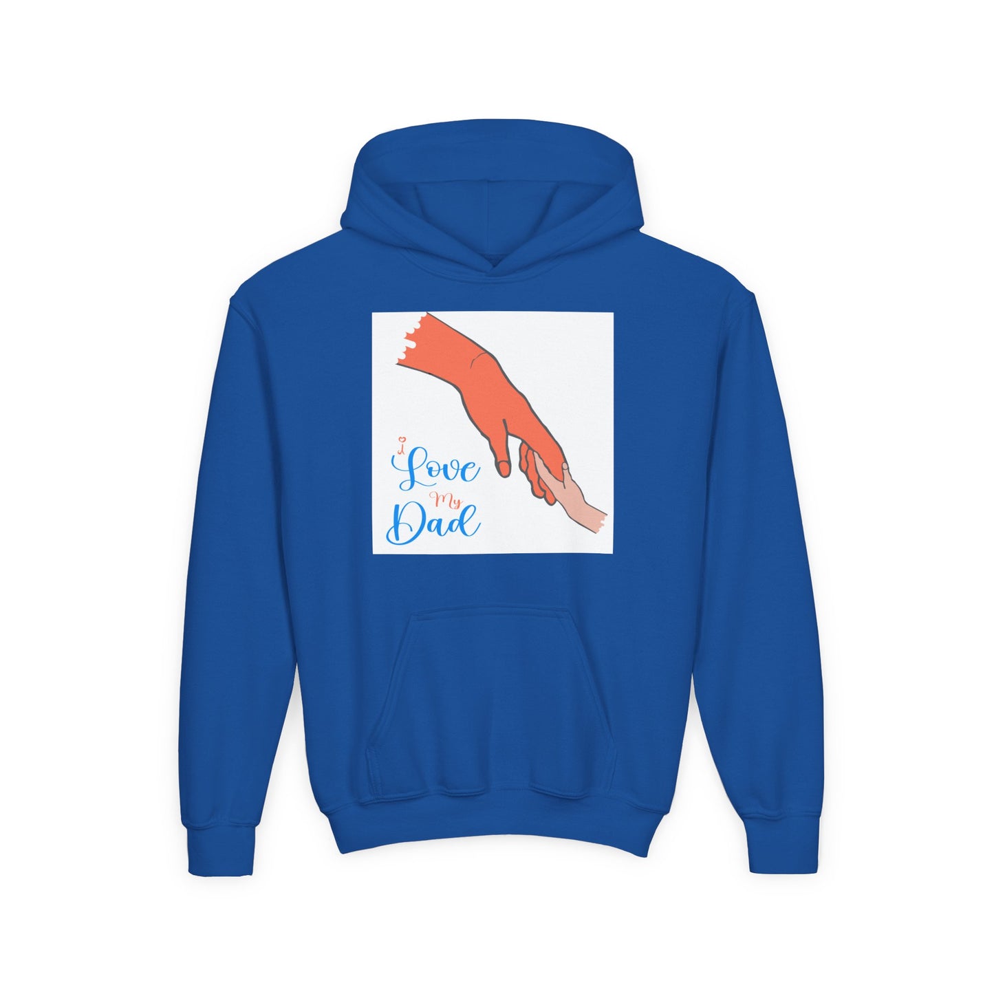 Youth Heavy Blend Hooded Sweatshirt -  Child and dad holding hands