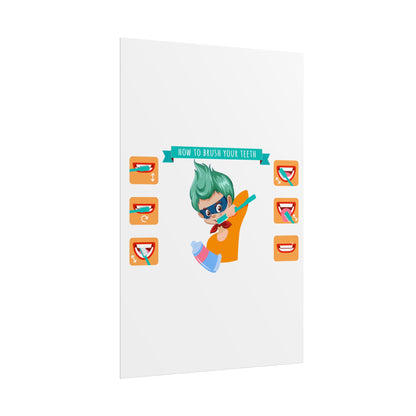 Rolled Posters - Super kiddo how to brush teeth - [[{"value":"Wonderwear Kid"}]]