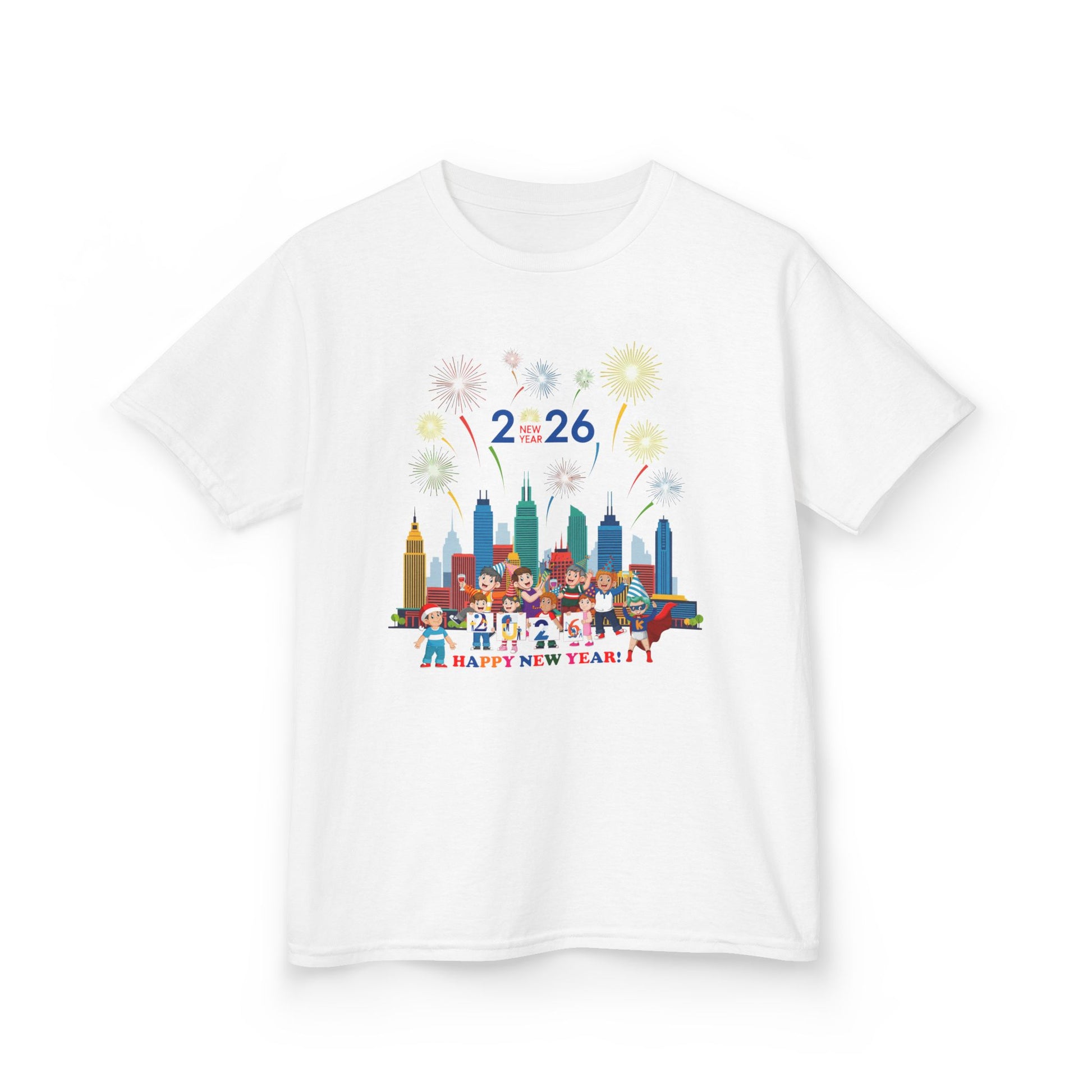 Kids Heavy Cotton™ Tee - Happy new year with fireworks - [[{"value":"Wonderwear Kid"}]]