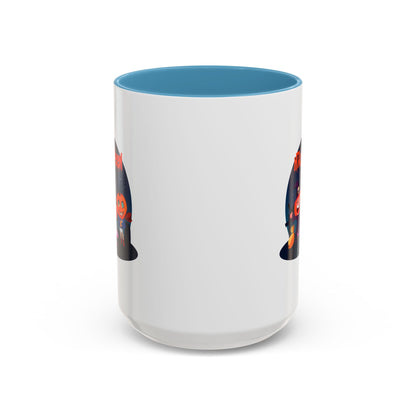 Accent Coffee Mug - Super kiddo wearing pumpkin - [[{"value":"Wonderwear Kid"}]]