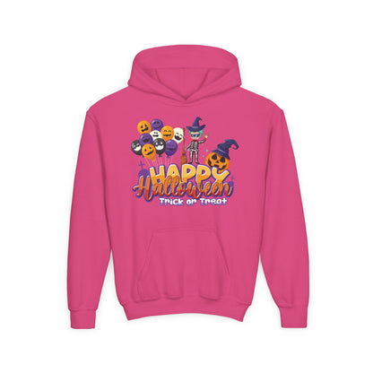 Youth Heavy Blend Hooded Sweatshirt - Happy halloween trick or treat - [[{"value":"Wonderwear Kid"}]]
