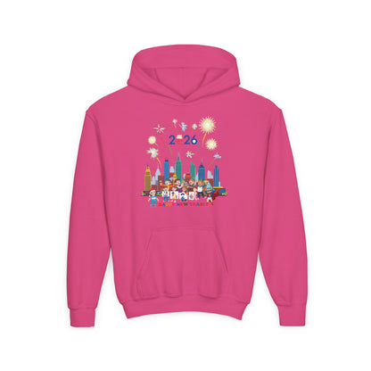 Youth Heavy Blend Hooded Sweatshirt - Happy new year with fireworks - [[{"value":"Wonderwear Kid"}]]