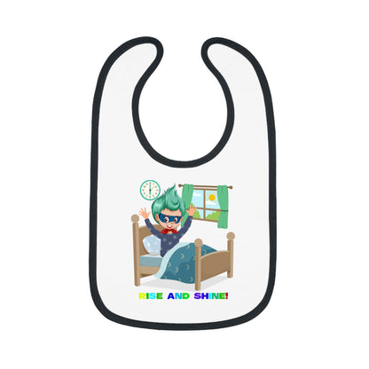 Baby Bib - Super kiddo teaches us to wake up early - [[{"value":"Wonderwear Kid"}]]