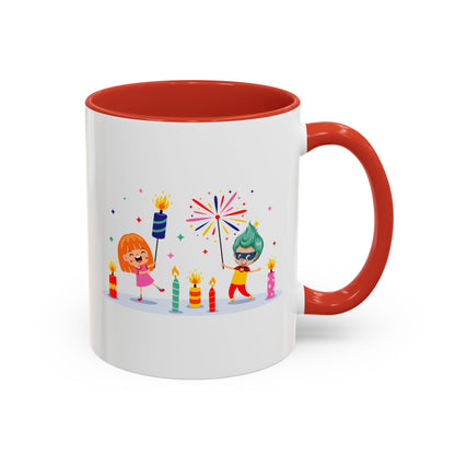 Accent Coffee Mug - Super kiddo lighting fireworks - [[{"value":"Wonderwear Kid"}]]