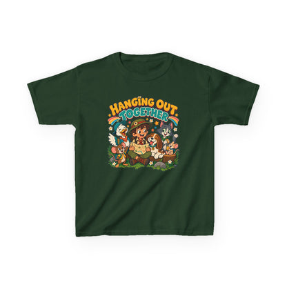 Kids Heavy Cotton™ Tee - Retro Friends Hanging Out Together