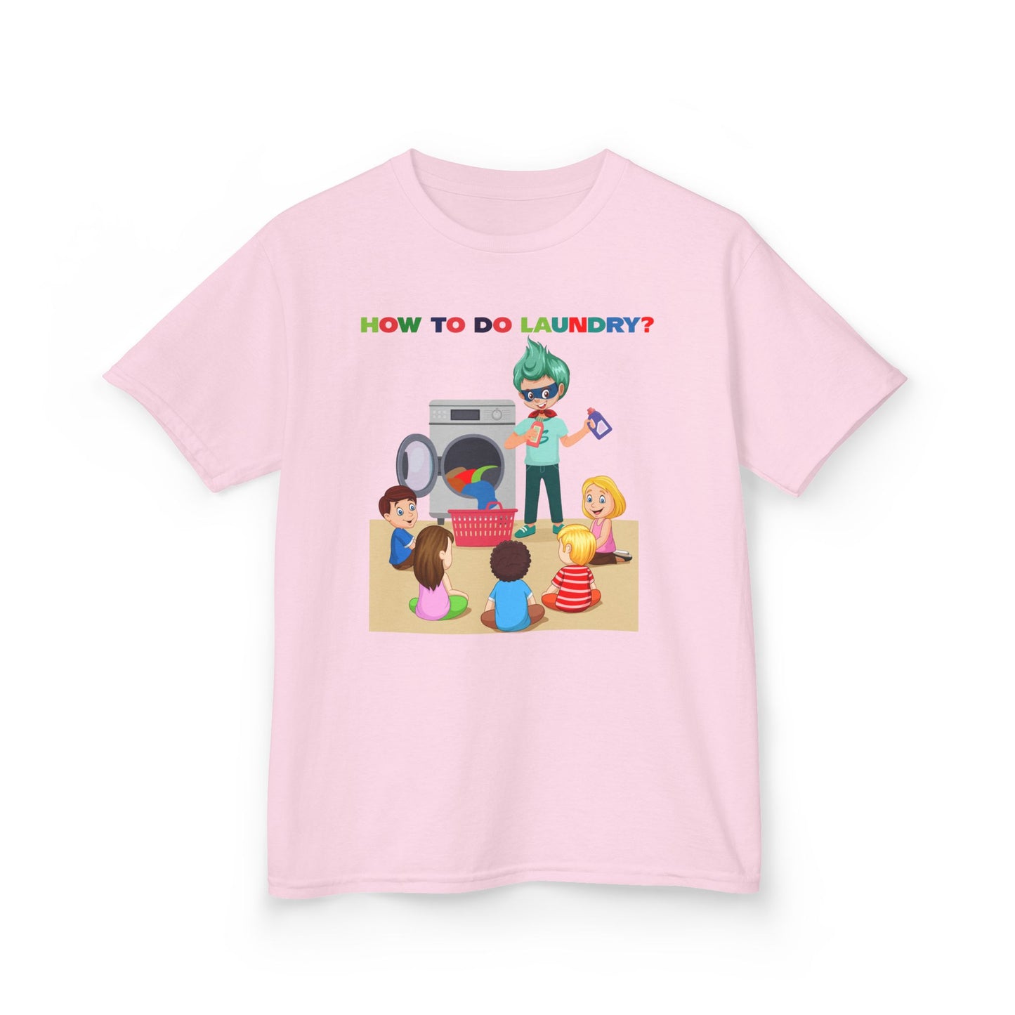Kids Heavy Cotton™ Tee - super kiddo teaching laundry - [[{"value":"Wonderwear Kid"}]]