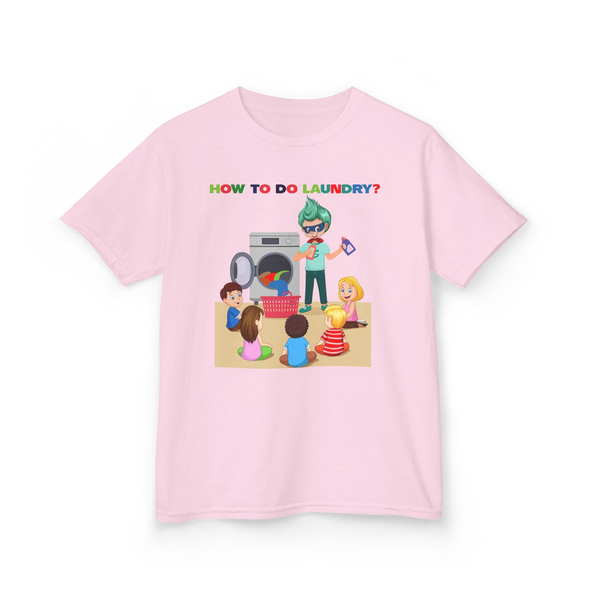 Kids Heavy Cotton™ Tee - super kiddo teaching laundry - [[{"value":"Wonderwear Kid"}]]