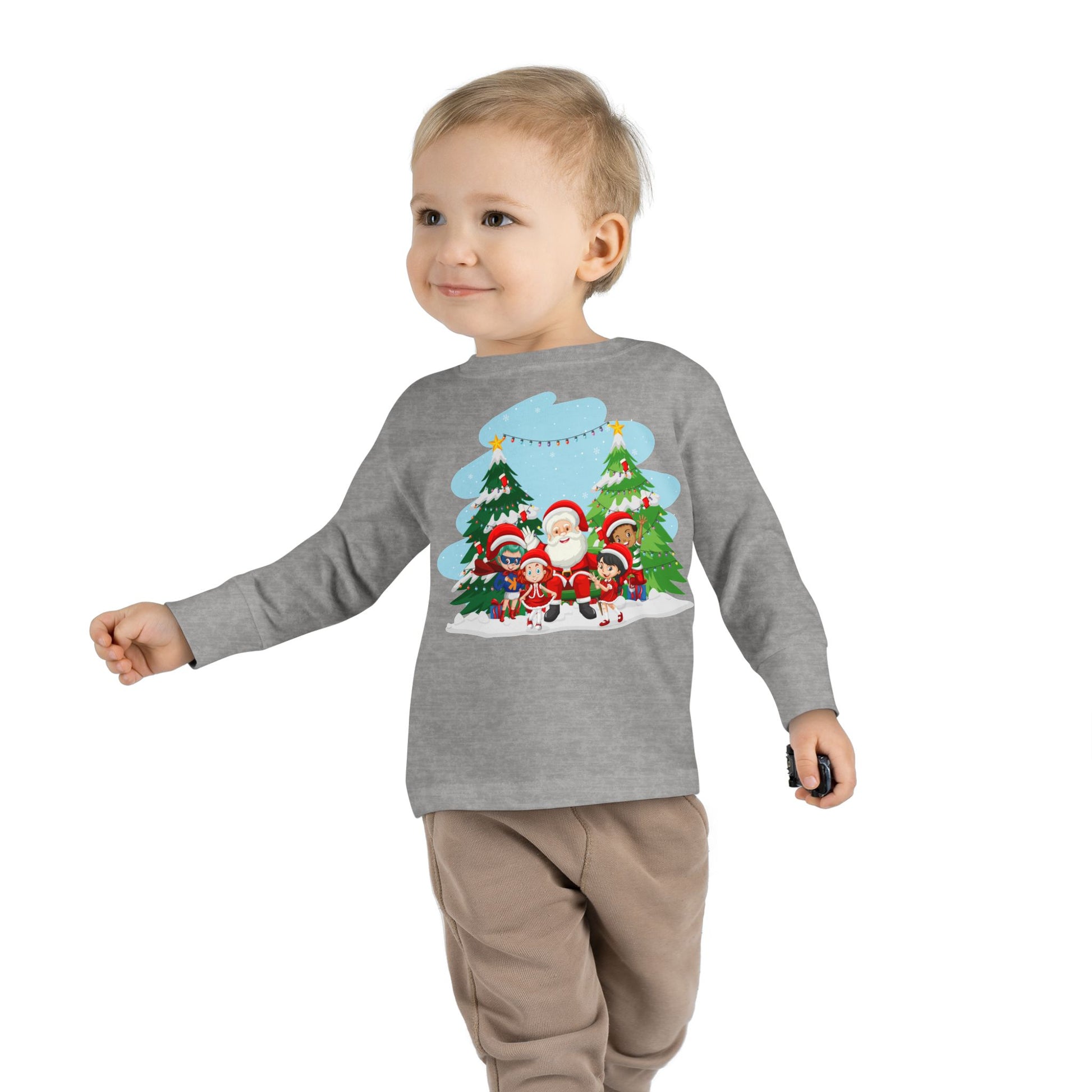 Toddler Long Sleeve Tee - Super kiddo with santa claus - [[{"value":"Wonderwear Kid"}]]