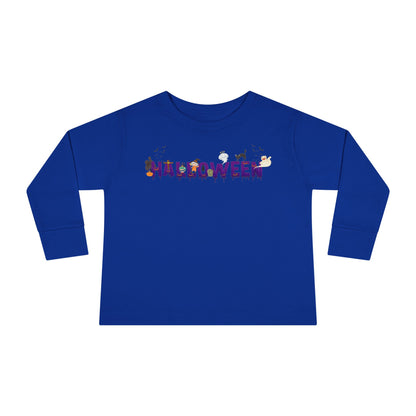 Toddler Long Sleeve Tee - Holloween word Printify
