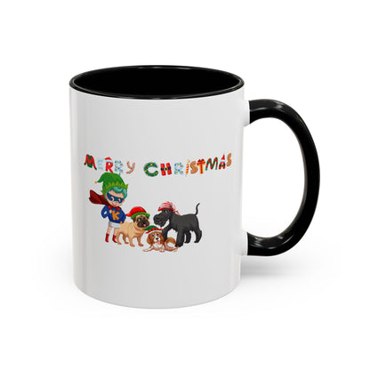 Accent Coffee Mug - Super kiddo woith pet friends - [[{"value":"Wonderwear Kid"}]]