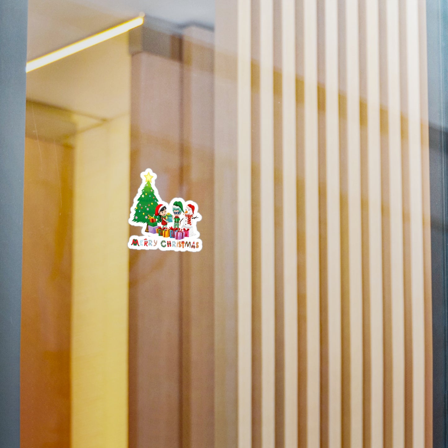 Christmas Kiss-Cut Vinyl Decals – Super kiddo preparing gifts - [[{"value":"Wonderwear Kid"}]]