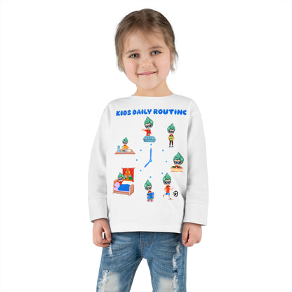 Toddler Long Sleeve Tee - Super kiddo daily routine - [[{"value":"Wonderwear Kid"}]]