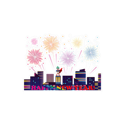 Christmas Kiss-Cut Vinyl Decals – Super kiddo with fireworks with text - [[{"value":"Wonderwear Kid"}]]