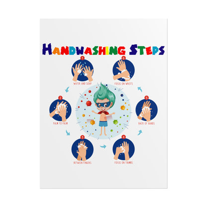 Rolled Posters - Super kiddo how to wash hand properly - [[{"value":"Wonderwear Kid"}]]