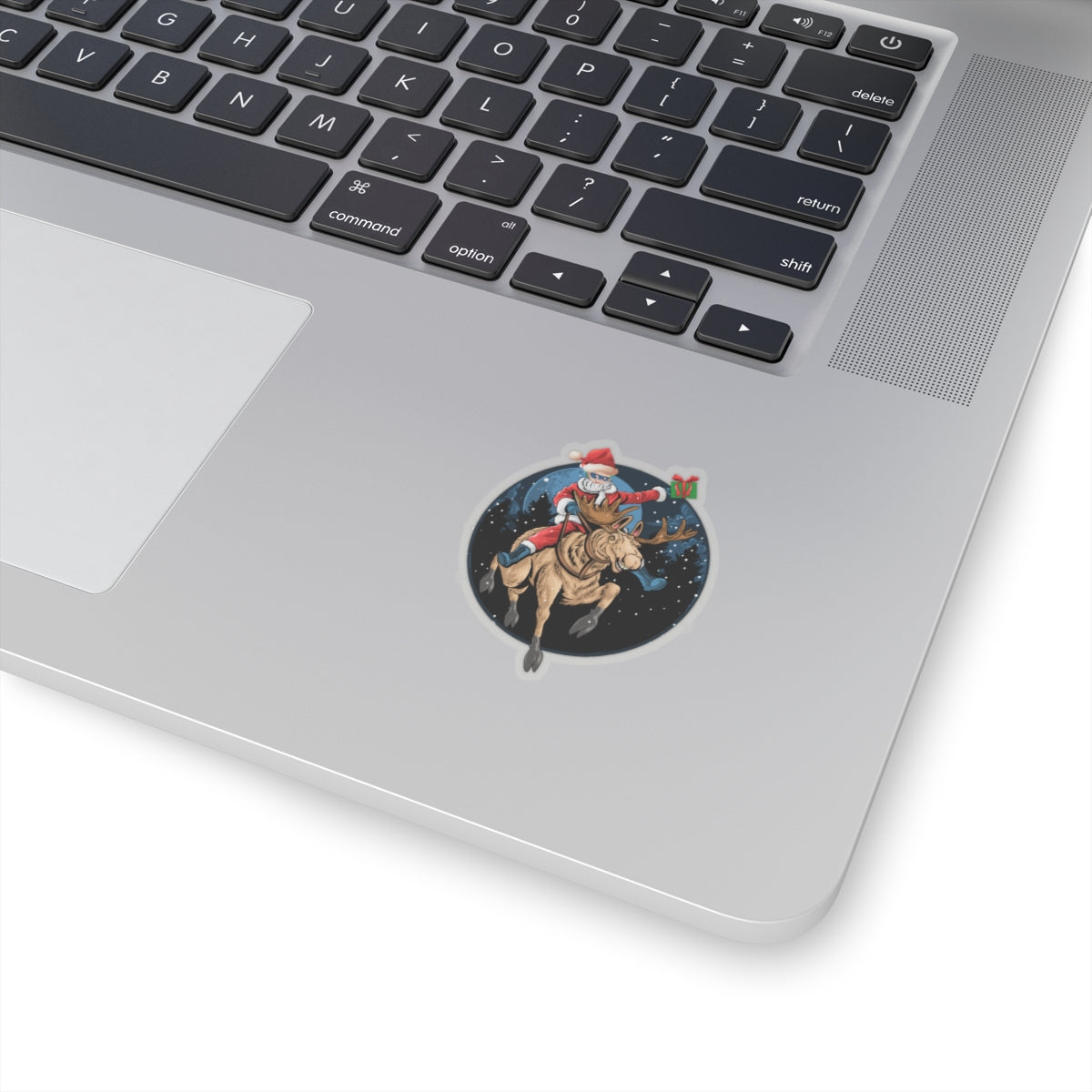 Kiss-Cut Stickers - Super kiddo riding a reindeer - [[{"value":"Wonderwear Kid"}]]