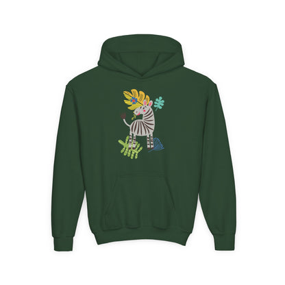 Youth Heavy Blend Hooded Sweatshirt -Zebra Printify