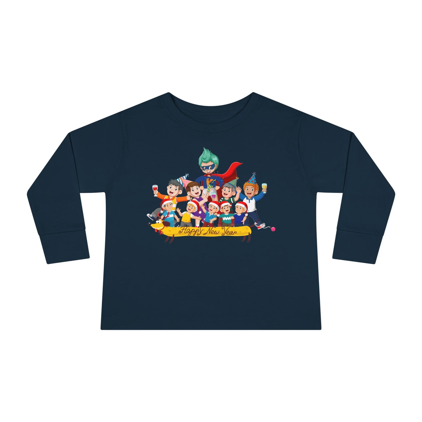 Toddler Long Sleeve Tee - Happy new year with friends - [[{"value":"Wonderwear Kid"}]]