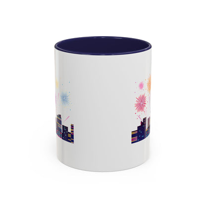 Accent Coffee Mug - Super kiddo with fireworks - [[{"value":"Wonderwear Kid"}]]