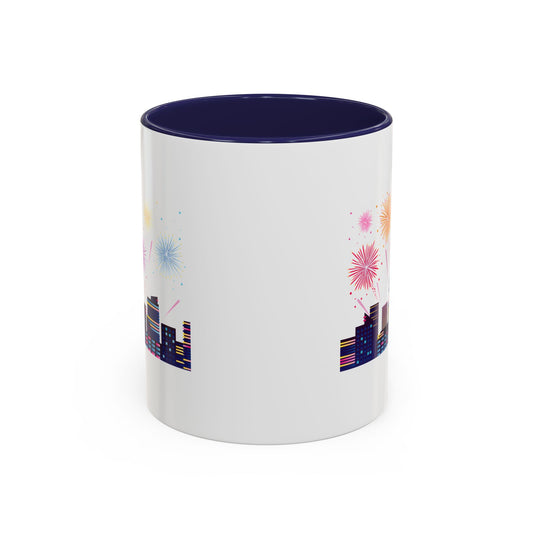 Accent Coffee Mug - Super kiddo with fireworks - [[{"value":"Wonderwear Kid"}]]