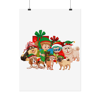 Rolled Posters - Christmas with super kiddo pet friends without text - [[{"value":"Wonderwear Kid"}]]