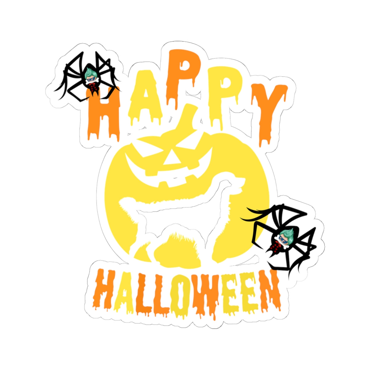 Kiss-Cut Stickers - Happy holloween Printify