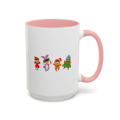 Accent Coffee Mug - Super kiddo in christmas tree attire - [[{"value":"Wonderwear Kid"}]]