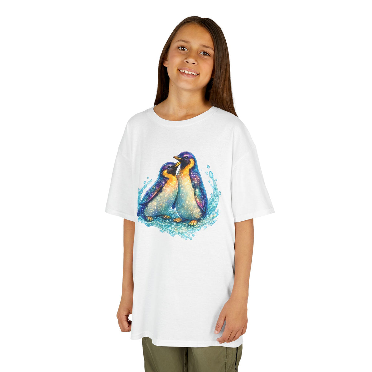 Kids Heavy Cotton™ Tee - Magical penguins in sparkling water