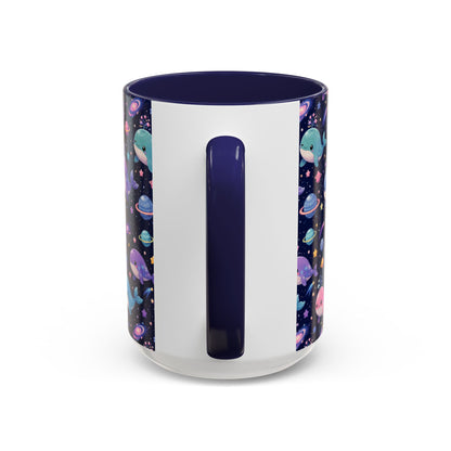 Accent Coffee Mug  (11/15 oz) - Cosmic Whale Adventure